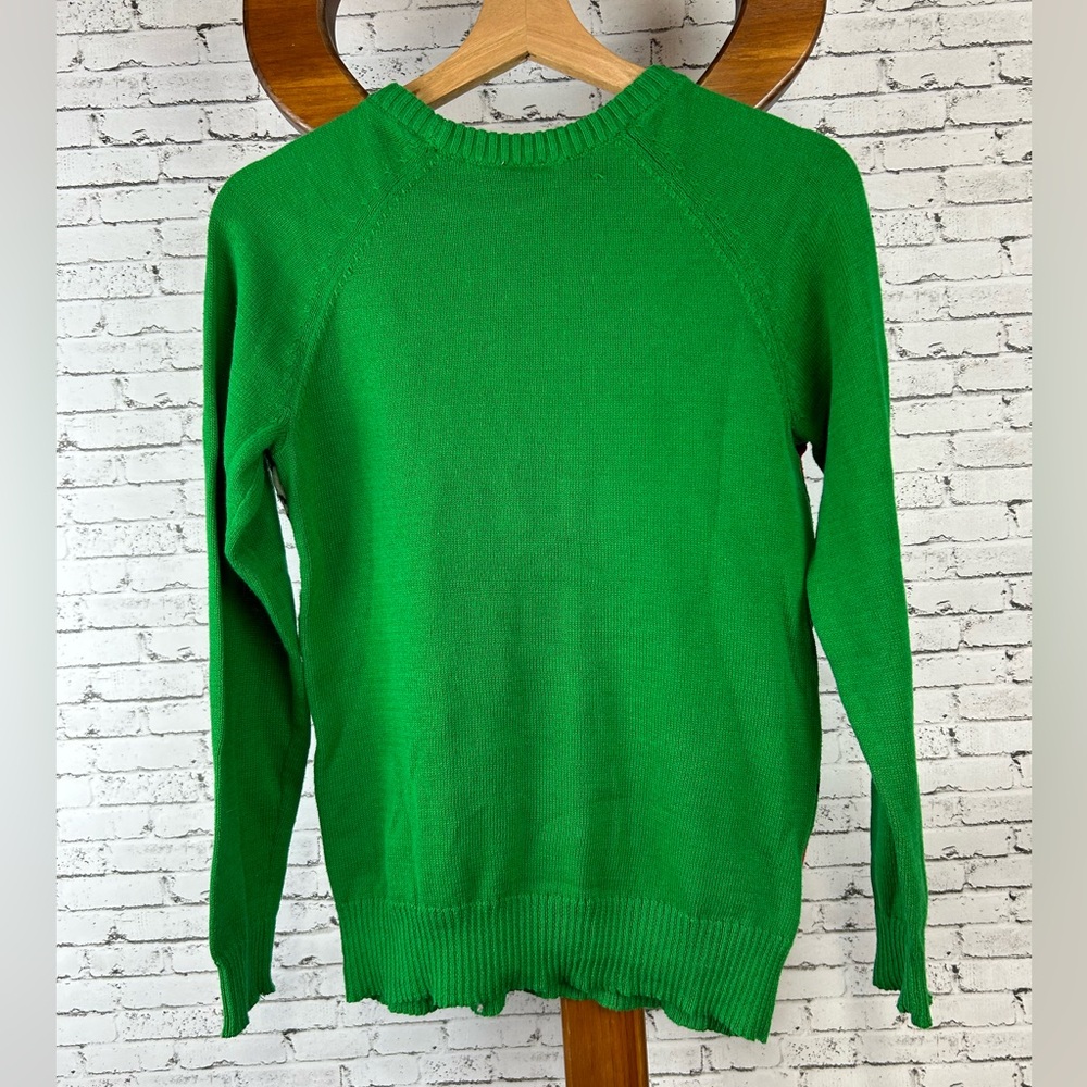The Grinch | Green Women's Crew Neck Sweater with a cartoon Grinch size S - Picture 2 of 3
